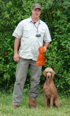 UH HRCH Southern Standards Red Creole MH getting his rosette